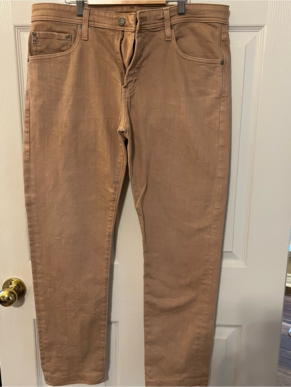 AG Adriano Goldschmied Men's Slim Jeans in Rose Tan (rose gold tan color)